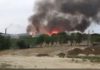 Incendio en un almacén de maderas de Santa Ana