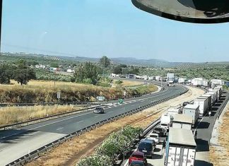 Corte de la A-4 a la altura de La Carolina