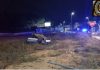 Espectacular accidente en la rotonda «del Chato» con un herido grave