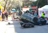 Simulacro de accidente de tráfico realizado por el Cuerpo de Bomberos de Jaén en colaboración con IFP, Policía Local, 061 y Protección Civil