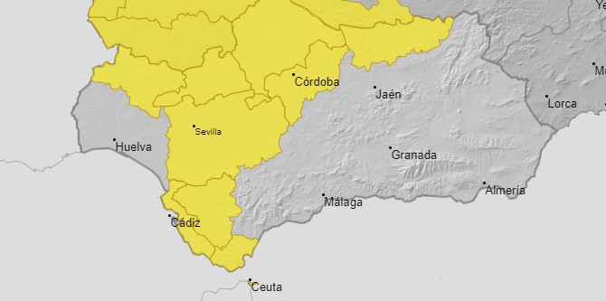Alerta amarilla para parte de la provincia de Jaén