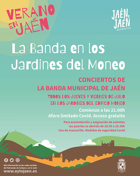 ‘La Banda en los jardines del Moneo’, un ciclo de conciertos gratuitos de todos los estilos musicales para animar y alegrar las tardes-noches de julio