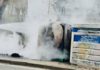 Incendio de 3 contenedores en carretera de Circunvalación