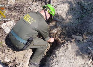 La Guardia Civil ha neutralizado un proyectil de artillería hallado en la localidad de Santiago de Calatrava