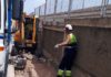 Obras de mejora del acerado en la calle Doctor Azpitarte, en el barrio de La Glorieta
