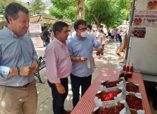 Reyes pone a la cereza de Castillo de Locubín como ejemplo de la diversificación agraria jiennense