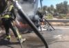 Los bomberos de Jaén sofocan el incendio de una camioneta en Mancha Real