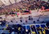 El Jaén Paraíso Interior Fútbol Sala arropado por la Marea Amarilla en la Plaza de Santa María