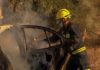 Un incendio causa daños a siete vehículos esta madrugada en una calle de Málaga