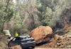 Desprendimiento de varias piedras de grandes dimensiones en la sierra de Cazorla