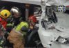 Aparatoso accidente entre dos camiones y un turismo
