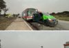Accidente de un autobús entre una furgoneta y un autobús en Huelva