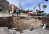 El Ayuntamiento acomete la reparación del socavón generado por el temporal en la avenida de Arjona