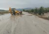 Labores de limpieza por el estado de la carretera debido a las lluvias