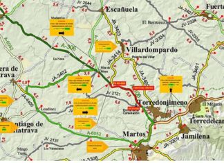 Corte temporal de tráfico en la A-306, término municipal de Torredonjimeno