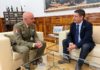 El presidente de la Diputación se reúne con el nuevo general jefe de la Brigada Guzmán el Bueno X