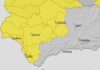 Alerta amarilla por tormentas para parte de Andalucía