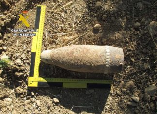 La Guardia Civil ha neutralizado un proyectil de artillería de la Guerra Civil
