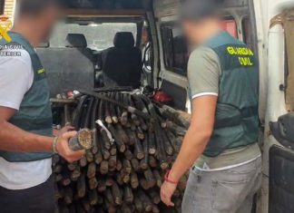 La Guardia Civil investiga a 18 personas miembros de una organización dedicada al robo de cableado telefónico