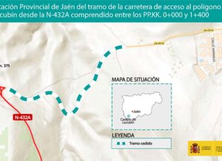Transportes cede a la Diputación Provincial de Jaén el tramo de la carretera de acceso al polígono de Castillo de Locubín