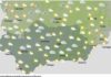 Cielos nubosos con precipitaciones débiles a moderadas