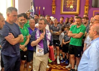 Recepción del alcalde a la plantilla y cuerpo técnico del Real Jaén