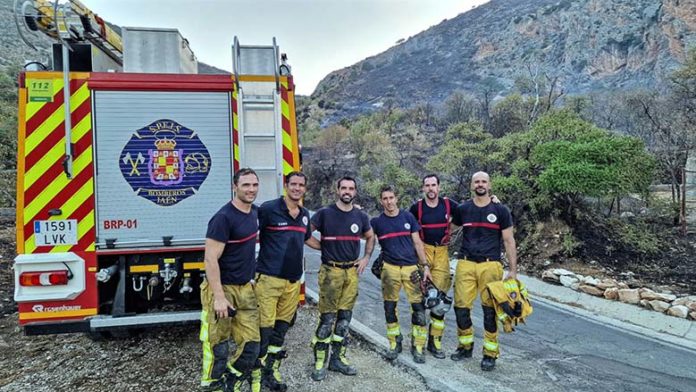 Bomberos de Jaén en incendio de Sierra Mágina