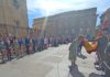 La plaza de Santa María, escenario de una multitudinaria Jura de Bandera para personal civil que redondea los actos por el 1200 aniversario de la capital