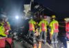 Bomberos de Jaén acude a un accidente en la A-44 para la excarcelación de un conductor herido