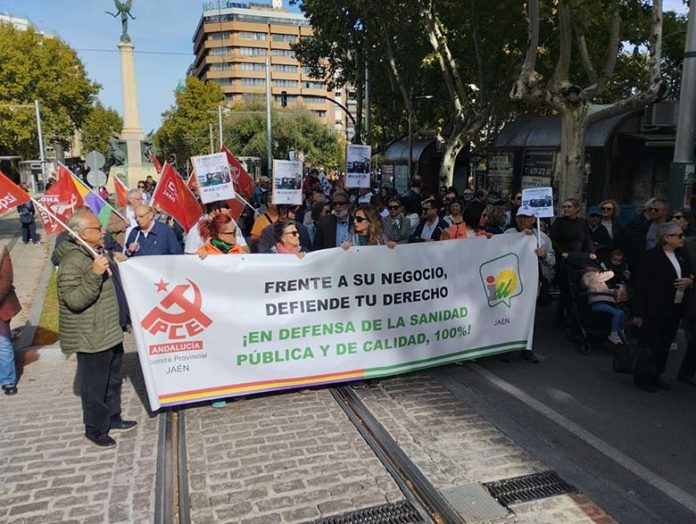 Manifestacion marea blancas en Jaén