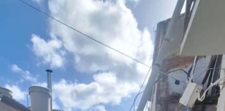 El temporal derriba parte de la fachada de una vivienda en Villanueva del Arzobispo