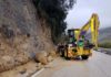 Desprendimiento de rocas en la carretera de Valdepeñas de Jaén