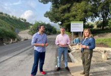 José Luis Agea visita las obras en la vía entre Santiago de Calatrava y la provincia cordobesa, a punto de concluirse