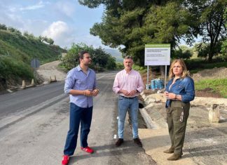 José Luis Agea visita las obras en la vía entre Santiago de Calatrava y la provincia cordobesa, a punto de concluirse
