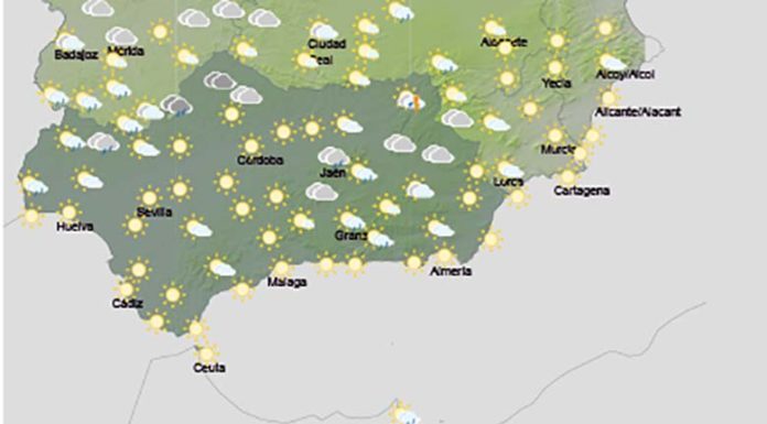 Cielos poco nubosos, con nubosidad de evolución diurna en las sierras acompañada de chubascos y tormentas ocasionales