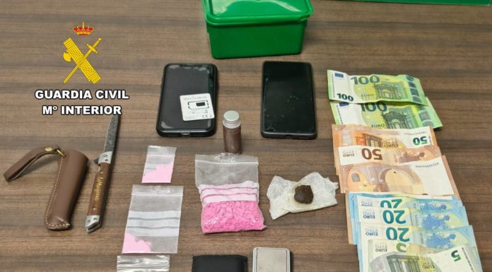 La Guardia Civil detiene a dos personas como presuntos autores de un delito contra la salud pública